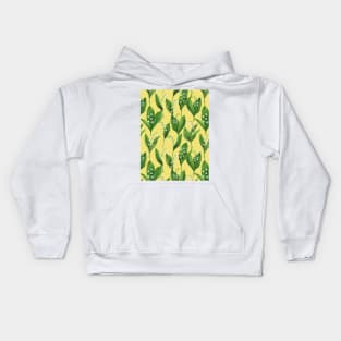 Lily of the valley on buttercup yellow Kids Hoodie